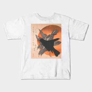 Three Crows Against the Sun (circa 1810) by Totoya Hokkei Kids T-Shirt